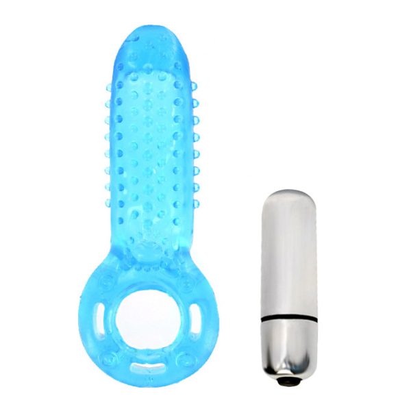 This full-contact vibrating cock ring features a powerful bullet vibe incased in a soft