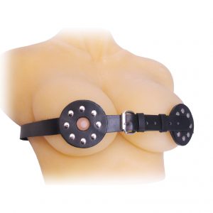 Combine beauty and pain with the Strict Leather Studded Spiked Breast Binder. This sturdy leather strap encircles the bust
