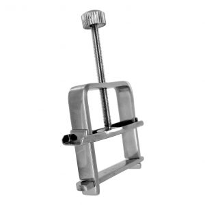 Put the squeeze on your sub with this Stainless Steel Nipple Vise. Place the opening over their nipple and tighten the adjustable clamp a little for some light pressure or a lot for a more disciplinary pinch. This diminutive device packs a lot off nipple-gripping power Measurements: 2.75 inch overall length (fully opened)