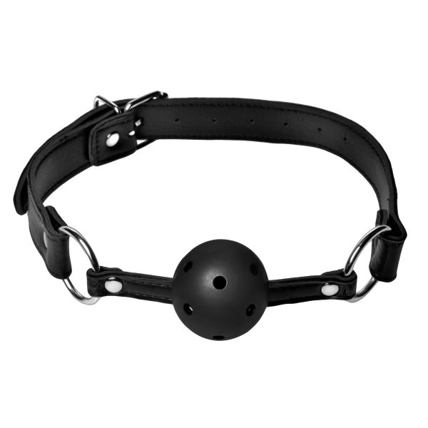 This perforated gag lets you restrict the speech of your sub while still allowing them to breath easily. The smooth plastic is tasteless and odorless