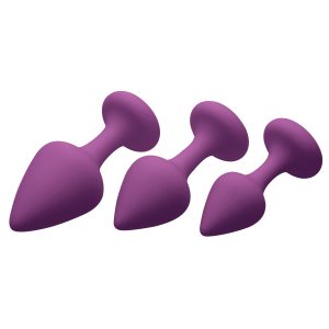 Experience silken satisfaction with this set of three silicone anal plugs This kit is perfect for anal training because each plug is tapered for easy insertion