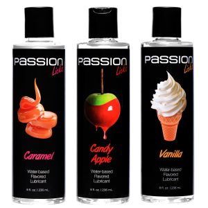 Enjoy three new and exciting flavors of Passion Licks with one mouth-watering set that is completely body-friendly There is absolutely no sugar or artificial sweeteners used in these formulas Who can choose between caramel