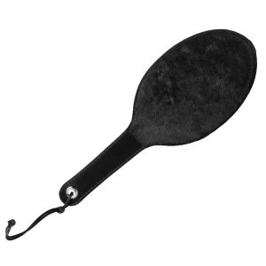 The Strict Leather Leather and Fur Paddle Spanker is a fun and versatile spanker. One side to the paddle is covered with a very soft and sensual fur. The other side is a thick latigo leather that provides a nice sting. This paddle is the perfect naughty or nice paddle. If you partner has been a bad boy or girl you can give them quite a sting with the leather side. If you prefer to be a bit softer you can use the fur covered side to give your partner a nice sensual touch. Measurements: 15.5 inches in length