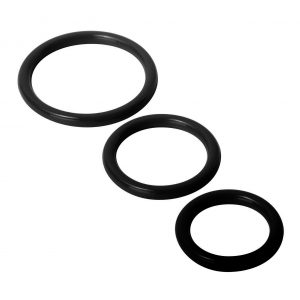 The Trinity Silicone Cock Rings include three sizes of durable yet stretchy rings. Simply choose the size that is most comfortable for you and slip the ring over the shaft