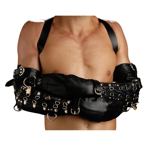 This Deluxe Leather Arm Binders is a versatile and restrictive bondage device for keeping your slave in control. The buckles