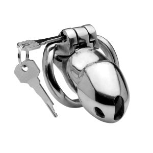 Keep your slave confined all day and all night This chastity device has a uniquely compact design