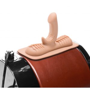Enhance your ride with hot G-spot action This curved G-spot dildo fits easily onto your Saddle and Saddle Deluxe Sex Machine by Lovebotz. The curved shape of the insertable arm gives you an incredible internal massage