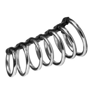 Put your penis in purgatory with the Gates of Hell Chastity device This chastity devices is made up of a series of 7 nickel plated steel rings