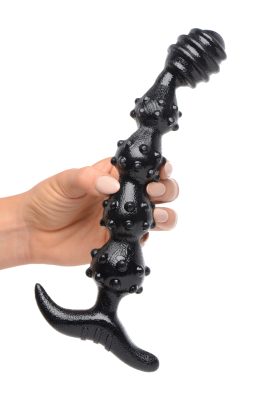 The Manticore is an intimidating toy that offers a long and bumpy road for our more adventurous anal explorers. A raised spiral surrounds the first bulb at the tip