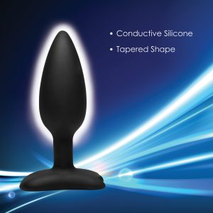 Send a zap through your ass! Get ready for some shocking anal pleasure with this electro-conductive silicone butt plug. Enjoy a classic tapered shape