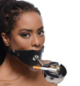 Transform your partner into a human ashtray with this evil device for forniphiliacs and smoking fetishists. This gag allows you to keep your slave or sub silent