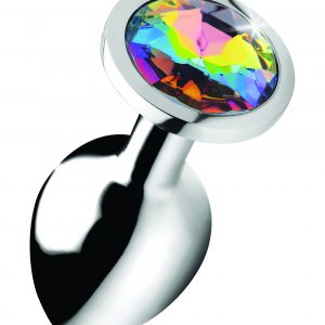 Adorn your derriere with this Rainbow Prism Gem butt plug! The rainbow gem adds dazzling lustful energy to your booty