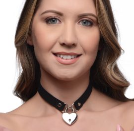 Give the gift of kink with this Locking Heart Choker! Soft