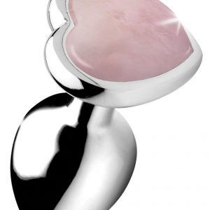 Heart-Shaped Rose Quartz Gem found on the base of this butt plug harmonizes your romantic energy so you can more easily love yourself or your lover! The smooth and weighty texture provides a deeply satisfying mass of hardness for your butt to squeeze on