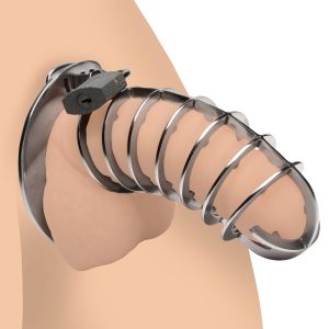 This sinister Spiked Chastity Cage is a penis prison built for the most deviant of submissives. Made of cold