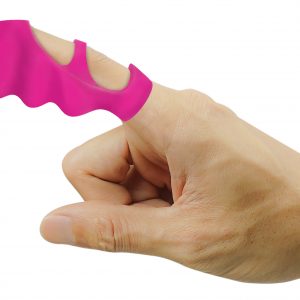 Thrill your insides with this silky finger vibe! Enhance the natural dexterity of your finger with a bumpy sleeve of velvety silicone - increase the thickness of your finger and please yourself or your partner with powerful vibes at the push of a button.     This finger sleeve makes it easy to target sensitive areas like the G-spot or prostate thanks to its flexible nature and curved shape. Two vibrating bullets are included so you can add a thrilling buzz to your finger banging activity!     Constructed with ultra premium silicone silk