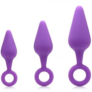 This graduated set of tapered butt plugs features ringed bases for safety and convenience! These Rump Ringers are slimmer and more petite - perfect for training or as dedicated anal toys