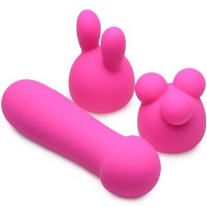 This tiny powerhouse features an extremely powerful motor to buzz you into orgasmic bliss! The two attachments included with this wand translate these powerful vibes into different sensations for a variety of ways to explore your sexuality - one attachment is designed to mimic rabbit vibrators