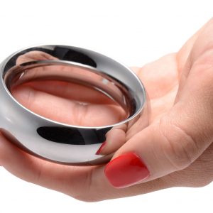 Show off with this Stainless Steel Cock Ring that looks awesome and its heavy weight feels even better. Measurements: 2 inches in diameter. Material: Stainless steel. Color: Silver
