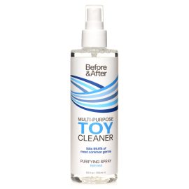 Before and After Anti-Bacterial Adult Toy Cleaner use it on all your toys to clean before use and after use. This product contains no soap which could be harmful to toys and you Clean and rejuvenate adult toys with a sweet fragrance. Contains a exclusively formulated anti-bacterial ingredients. This product is L-Arginine free