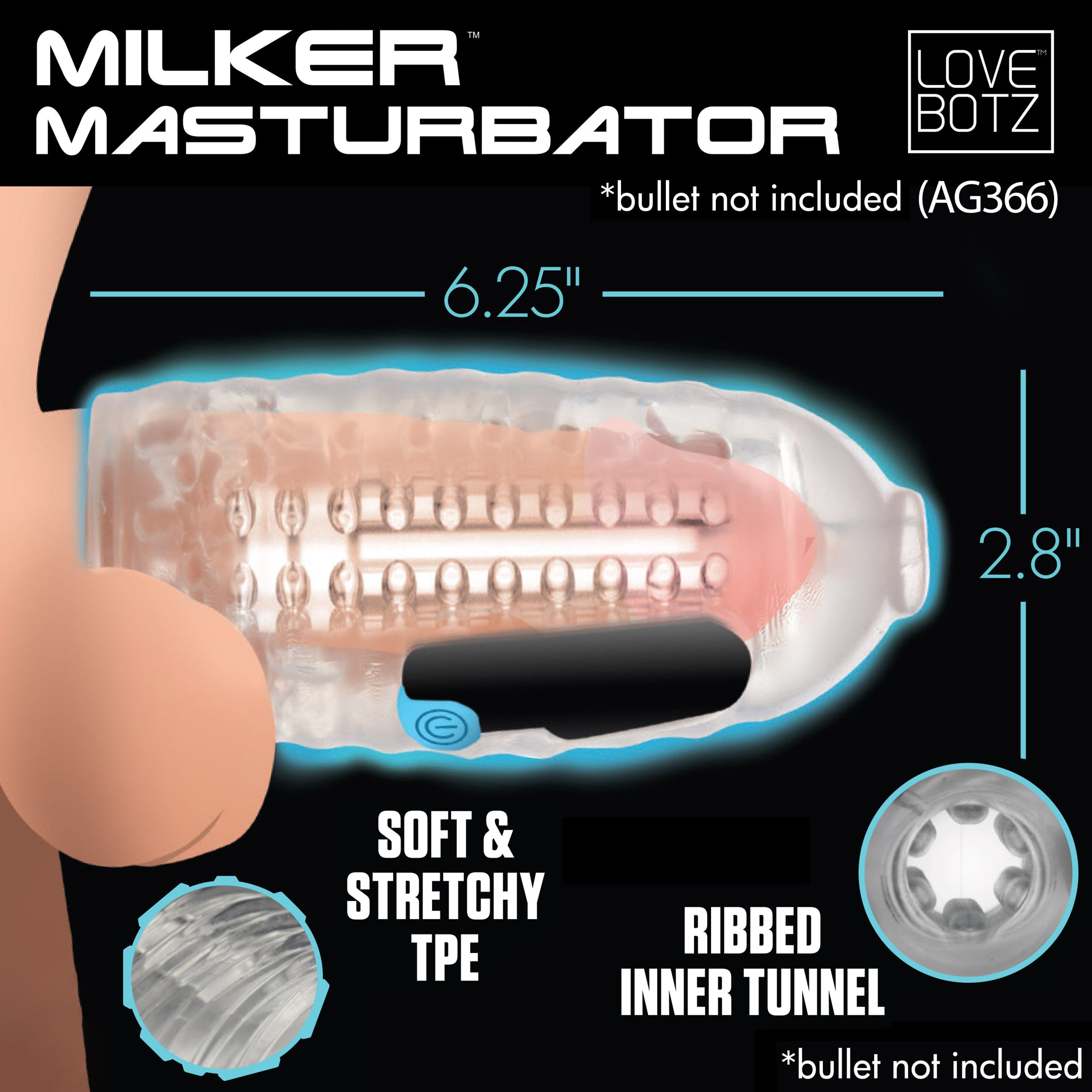 Take your jerk off sessions to the next level with this Milker TPE Masturbator! The thick stroker is soft and stretchy so it can fit snug over any shaft. Enjoy the ribbed