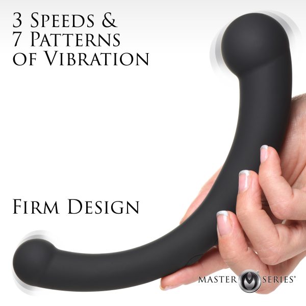 One of your favorite toys just got an upgrade! This crescent dildo comes with powerful vibrations that add to the sweet stimulation that you get with the curved design of this toy. Not only do you have extra leverage as the crescent shape helps you get to your P-spot or G-spot more easily; you also get 3 speeds and 7 patterns of rumbling vibration that you can feel through the dildo! The ends are covered in plush silicone making them softer than hard metal or plastic. The entire toy is covered with smooth