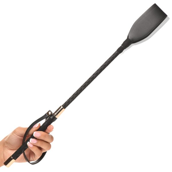 Add a sturdy crop to your collection and always have a wicked tool on hand for spankings and kinky play! This riding crop delivers a sharp and certain bite for when you want to kiss your partner with a touch of delightful pain. Made out of vegan friendly leather